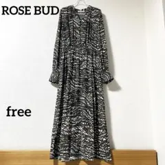 ちろ様【美品】ROSE BUD アニマル柄 ロングワンピース F