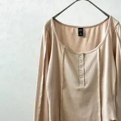 SHEIN Dazy カットソー 長袖 ハーフボタン メロウフリル シンプル