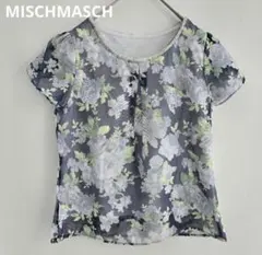 【MISCHMASCH】花柄　半袖　ビジュー　シフォンブラウス　上品　総柄　Mのサムネイル