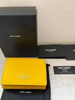 SAINT LAURENT サンローラン 三つ折り財布 イエロー 難ありのサムネイル
