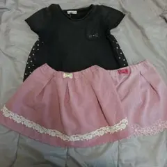 anyFAM インナー付きスカート＋半袖シャツ　120