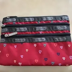 LeSportsac ポーチ ハート柄 レッド