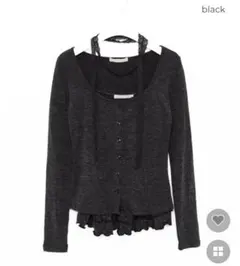 ドットノースリーブ&カーディガン&マフラーセット