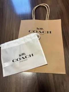 COACH ブラウン紙袋と巾着袋セット