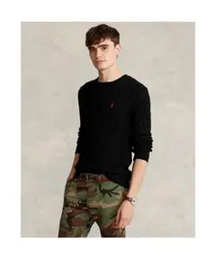【最現行】Ralph Lauren ケーブル コットン ニット ブラック