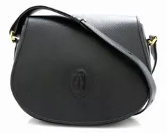 Cartierマストライン ショルダーバッグ 斜め掛けショルダー黒 ゴールド