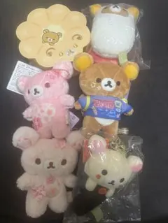 リラックマ ぬいぐるみ 5体セット　ポーチ付き