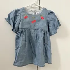 baby GAP さくらんぼ刺繍 デニムワンピース 12-18m