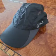 asics ブラックキャップ 通気性メッシュ 美品