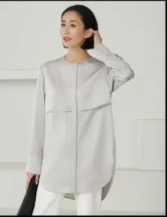 ICB グレー 長袖シャツ ボタン付き