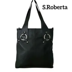 S.Roberta　レザートートバッグ　ブラック Y2K　クラシック