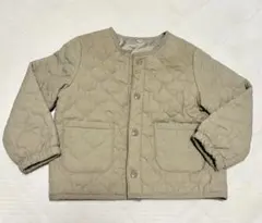 キルティングジャケット ベージュ 90！おしゃれコーデ、親子コーデも叶う！