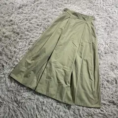 URBAN RESEARCH DOORS ロング フレアスカート カーキ Oneのサムネイル