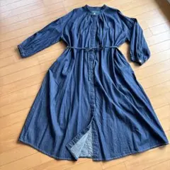 ZAMPA blue line デニムシャツワンピース 長袖 ブルー ザンパのサムネイル