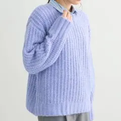 美品　ショコラフィネローブ　F　ローゲージニットプルオーバー　F