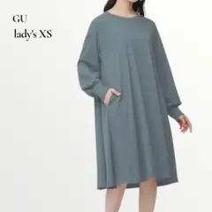 GUジーユー／フレアミディワンピース(長袖) XSサイズ