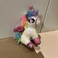 カラフルユニコーンぬいぐるみ キーホルダー付き