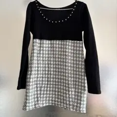 one way Mサイズ 長袖ミニワンピース