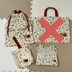 【入園準備ハンドメイド3点セット 】スモック・お着替袋・上履き入れ