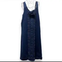 【美品・レア】デニム ノースリーブ ロングワンピース　ピンクハウス