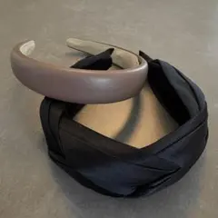 【２点セット】カチューシャ ブラウン/ブラック