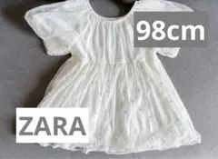 ZARA 花柄 刺繍 チュニック ワンピース