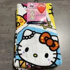 しまむら　サンリオ　ハローキティ　ギャルキティ　フェイスタオル　2枚組①のサムネイル
