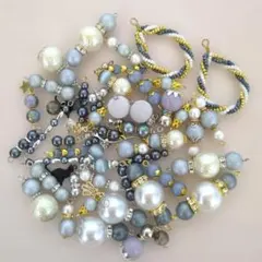 コネクター＆チャーム グレー系 52個 まとめ売り ハンドメイド 匿名配送