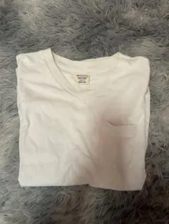 Champion ホワイト Vネック Tシャツ