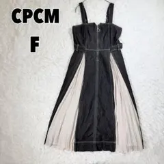 ♥CPCM♥ サイドプリーツデニムキャミワンピース 異素材切替 Fのサムネイル
