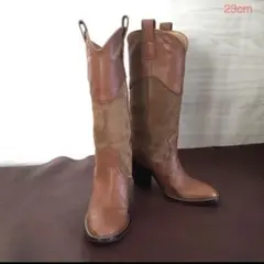 VERO CUOIO 36cm（23cm）革　コンビ素材ロングブーツ☆☝˃̵͈̑ᴗ˂̵͈̑❤