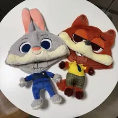 上海ディズニー　ズートピア　ジュディ　ニック　ファンキャップ　被り物　セット