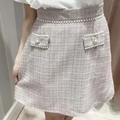 evelyn パールラインSK ピンク スカート