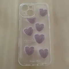 iPhone15用 ハート柄クリアケース