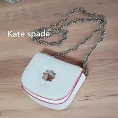 美品 ケイトスペード レザー チェーン ポシェット ショルダーバッグ ポーチ