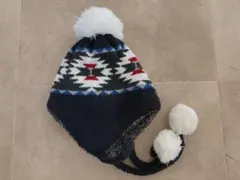 こども　キッズ　ニット帽　耳付きニット帽　ビーニー　防寒　冬　雪遊び