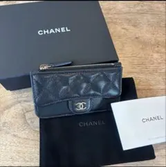 CHANEL マトラッセ　フラグメントケース　キャビアスキン