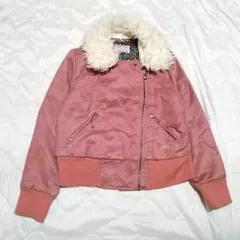 メゾピアノ　中綿ジャケット　ファー　ピンク　S 140