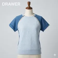 希少デザイン Drawer ラグランジップ バイカラー 半袖スウェット 日本製