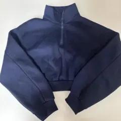 Dazy デイジー ハーフジップ クロップドスウェット ネイビー Mサイズ