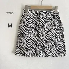 【WEGO】 ミニスカート タイトスカート ゼブラ柄 アニマル柄 M デニム調