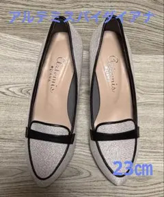 アルテミスバイダイアナ　ストーム　ヒール　ローファー　パンプス　シルバー　23㎝