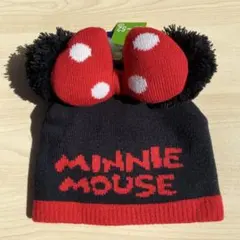 ミニーマウス ポンポン付きニット帽 50〜52cm