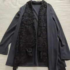 グレースコンチネンタル ネイビー 刺繍カーディガン