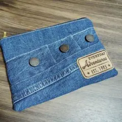 【専用】デニムリメイク　ファスナーポーチ