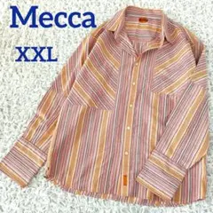 mecca usa ストライプ　半袖シャツ Mecca USA半袖 チェック柄 シャツLサイズ HIPHOP b-boy