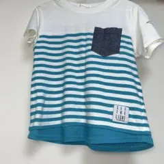 can4on 半袖Tシャツ 110cm ボーダー ポケット付き