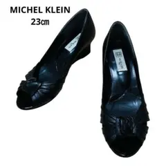 MICHEL KLEIN ミッシェルクラン パンプス オープントゥ 黒 23cmのサムネイル