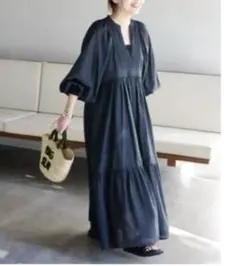 あーさん専用　オリエンタルプリントティアードワンピース