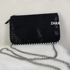 ZARA ザラ チェーン ショルダーバッグ スタッズ 黒 ブラック ミニ 鞄